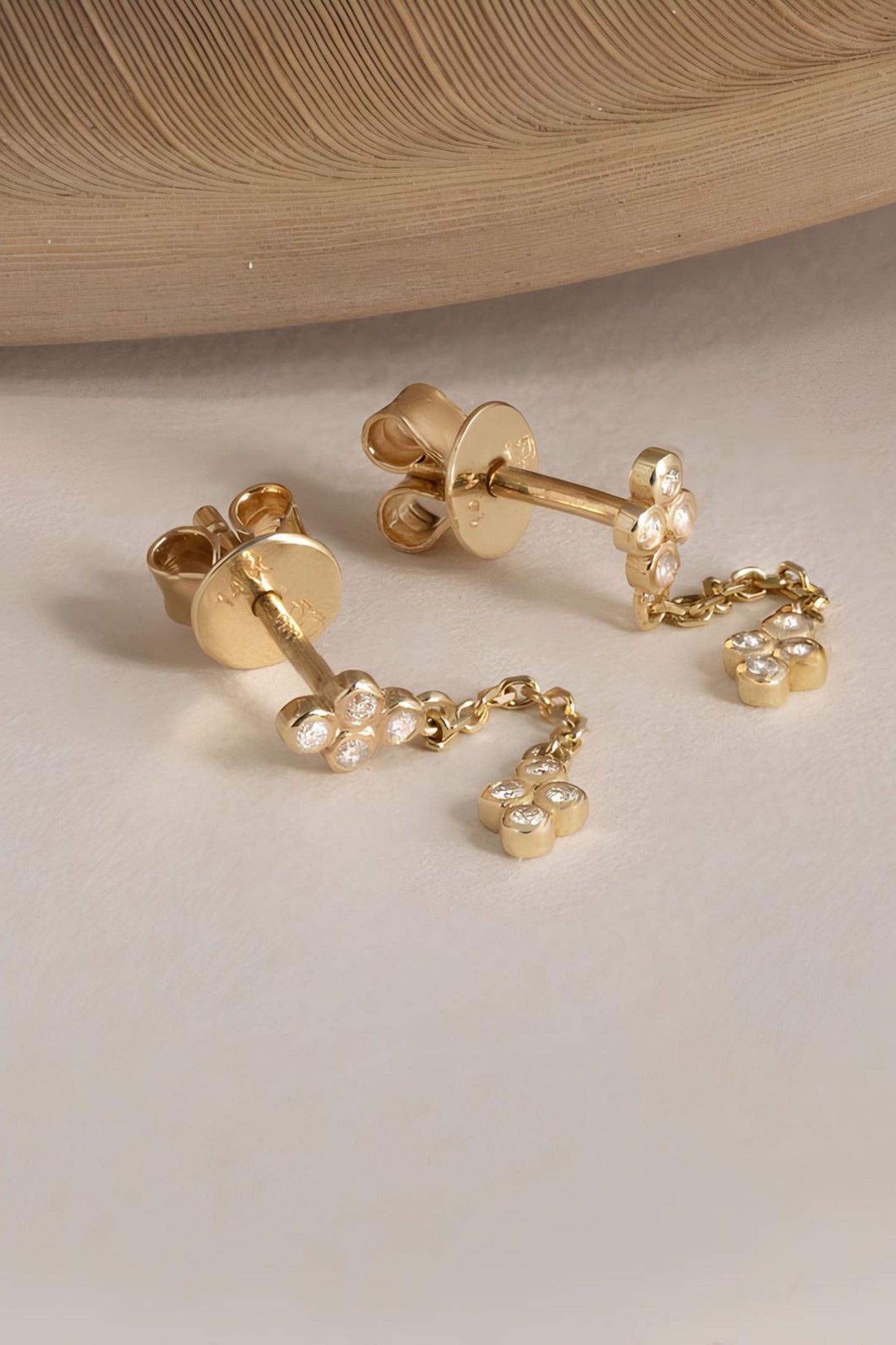 Diamond Drop Cross Cluster Earrings