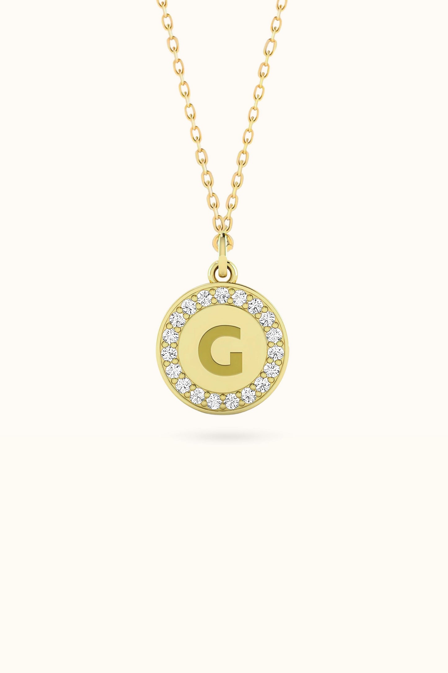 Diamond Engravable Disc Necklace