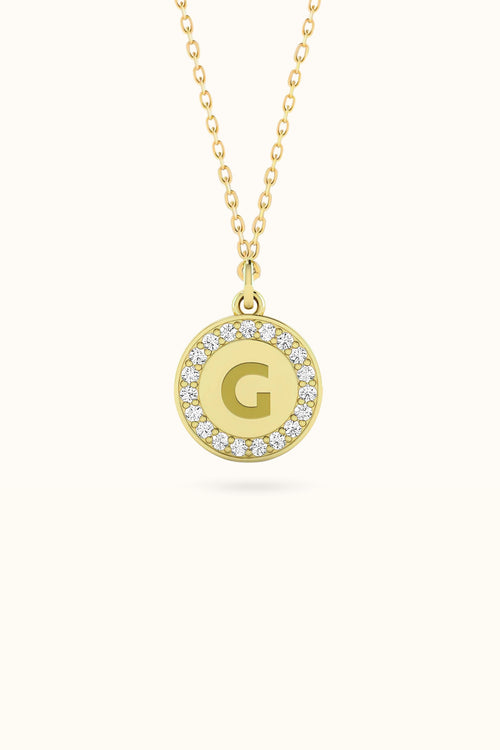 Diamond Engravable Disc Necklace