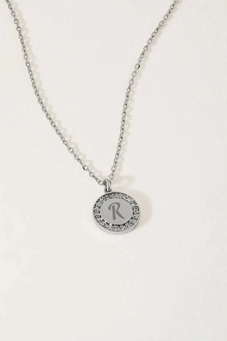 Diamond Engravable Disc Necklace