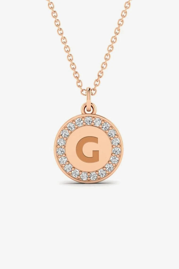 Diamond Engravable Disc Necklace