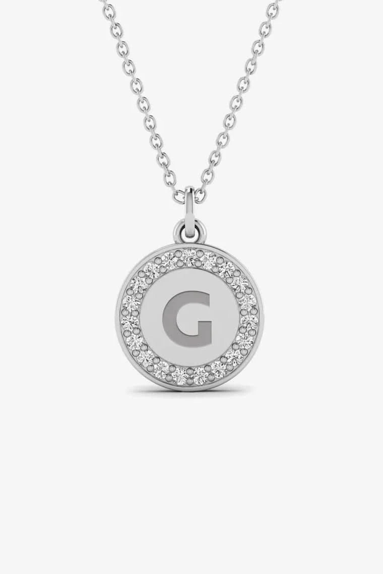 Diamond Engravable Disc Necklace