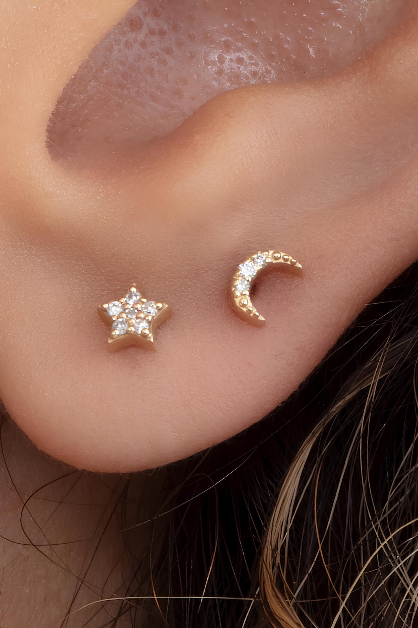 Diamond Flower Stud Earrings