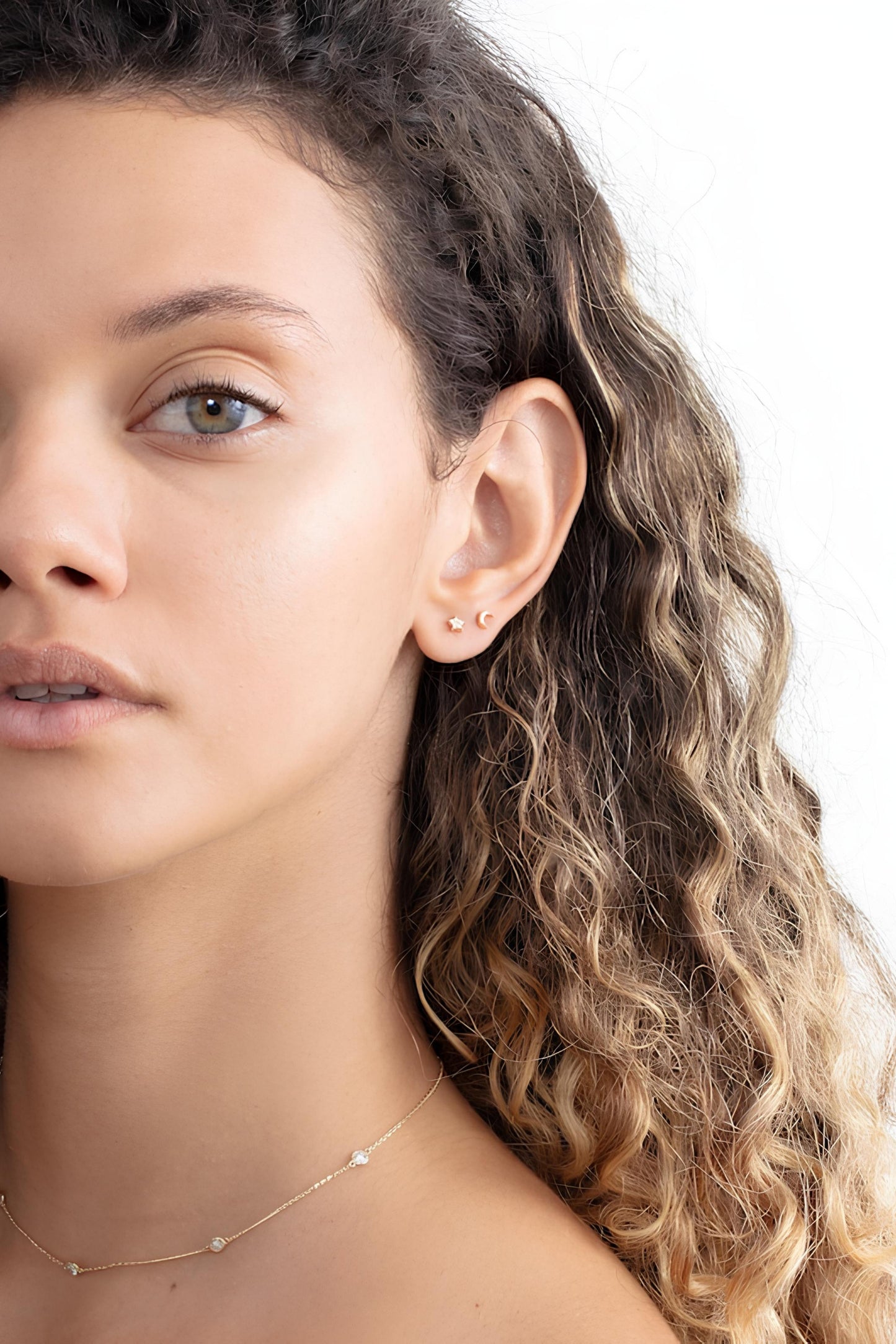 Diamond Flower Stud Earrings