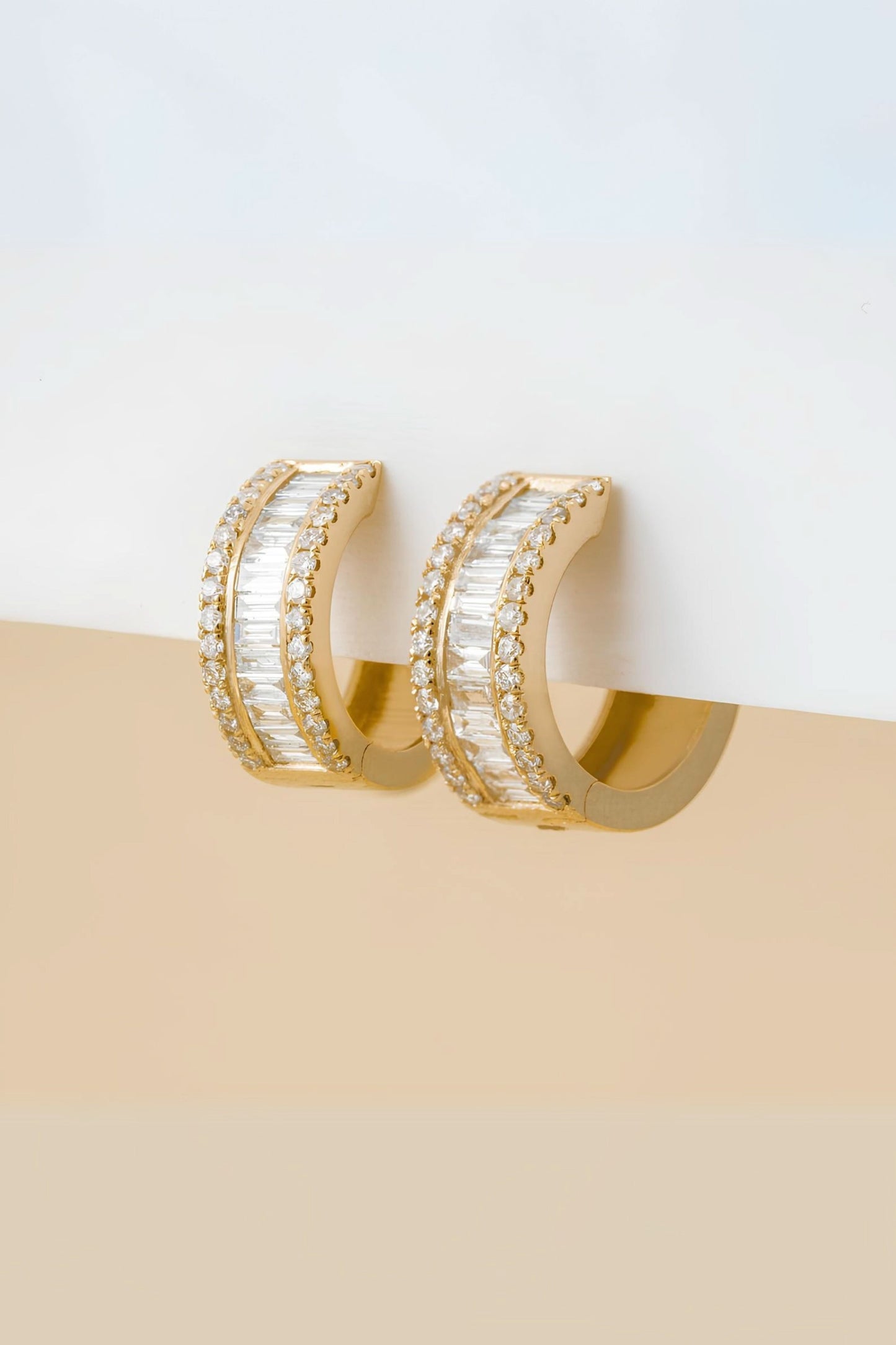 Diamond Huggies Hoop Earrings