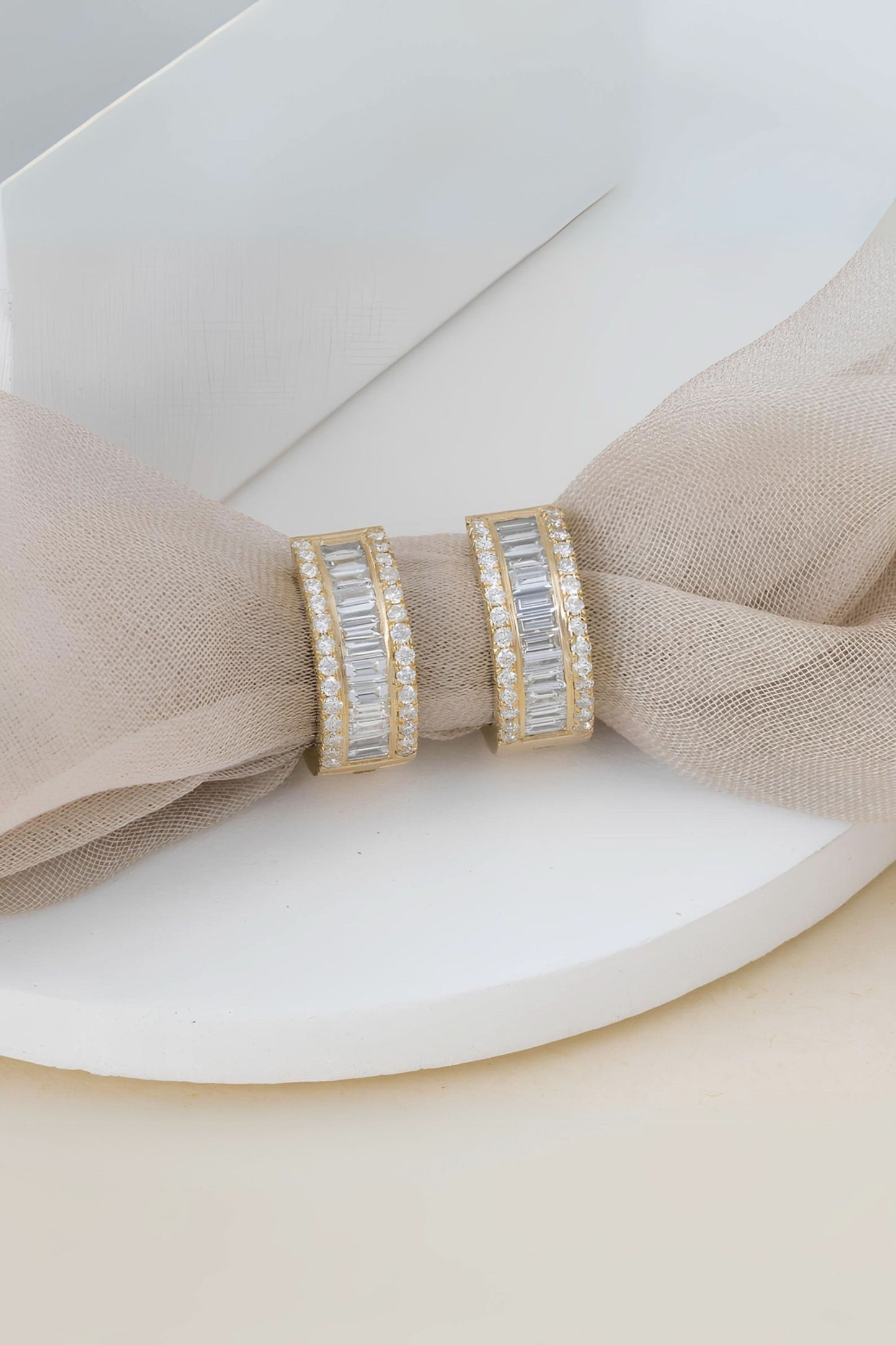 Diamond Huggies Hoop Earrings