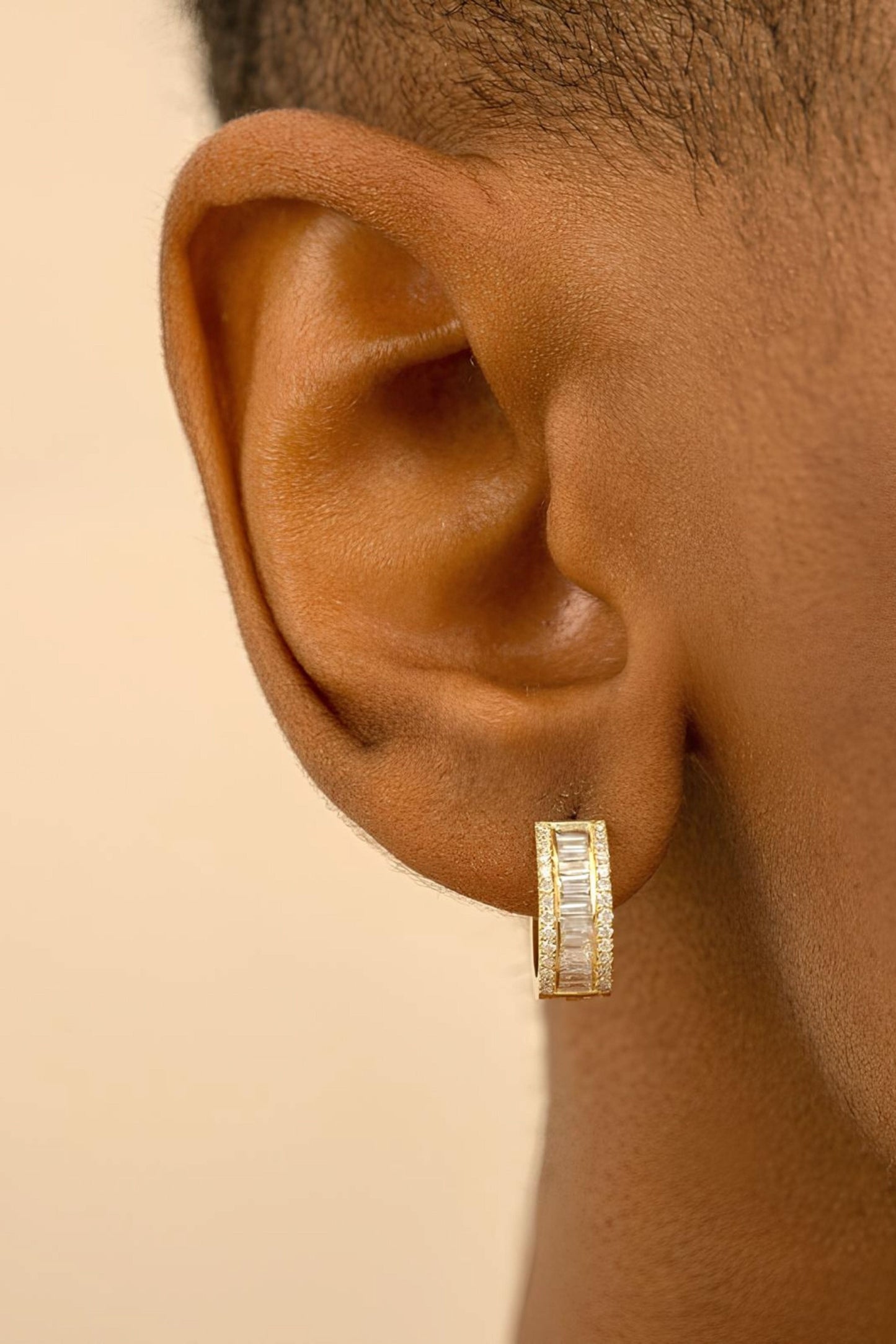 Diamond Huggies Hoop Earrings