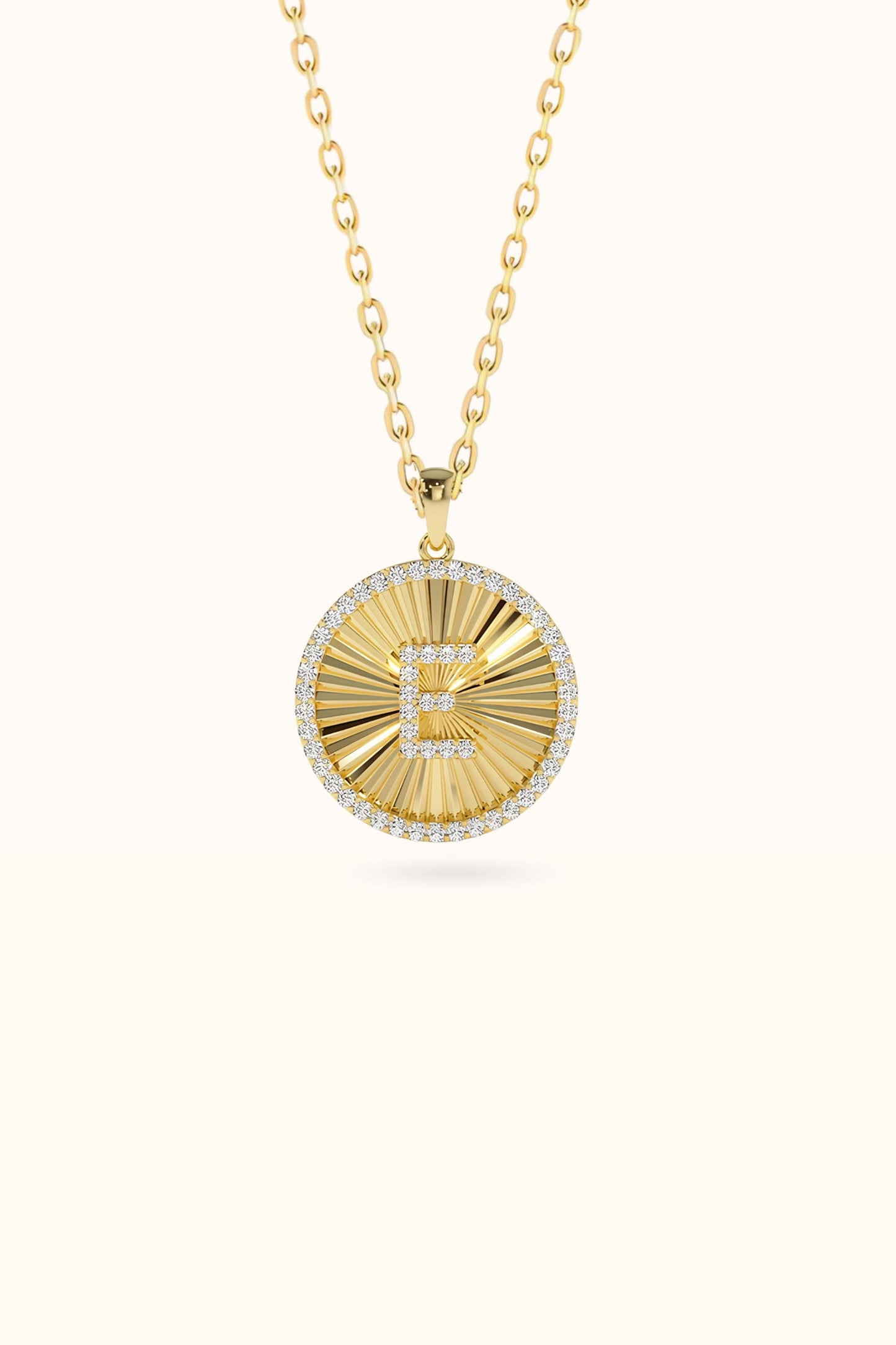Diamond Initial Ballerina Disc Necklace