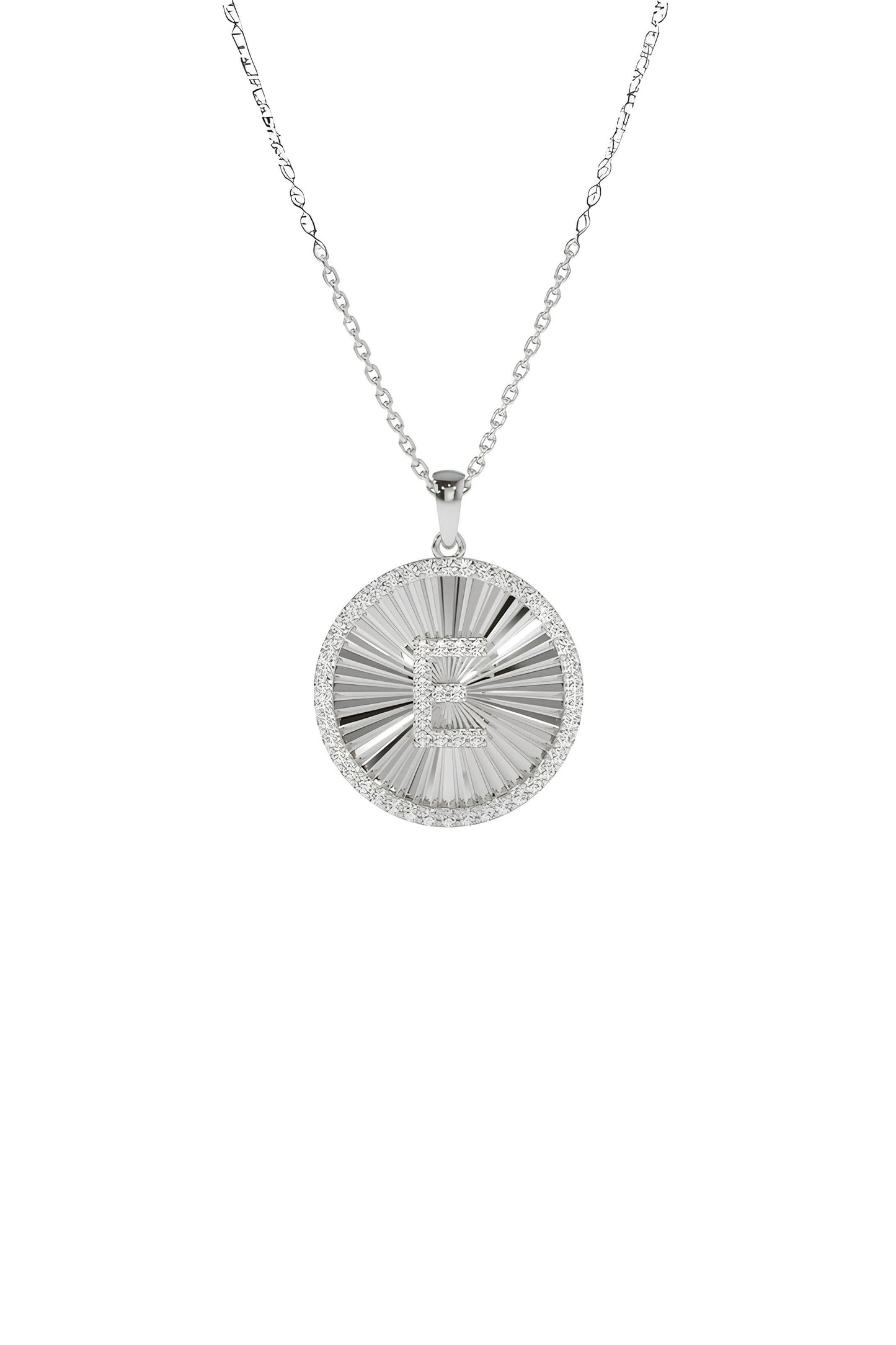 Diamond Initial Ballerina Disc Necklace