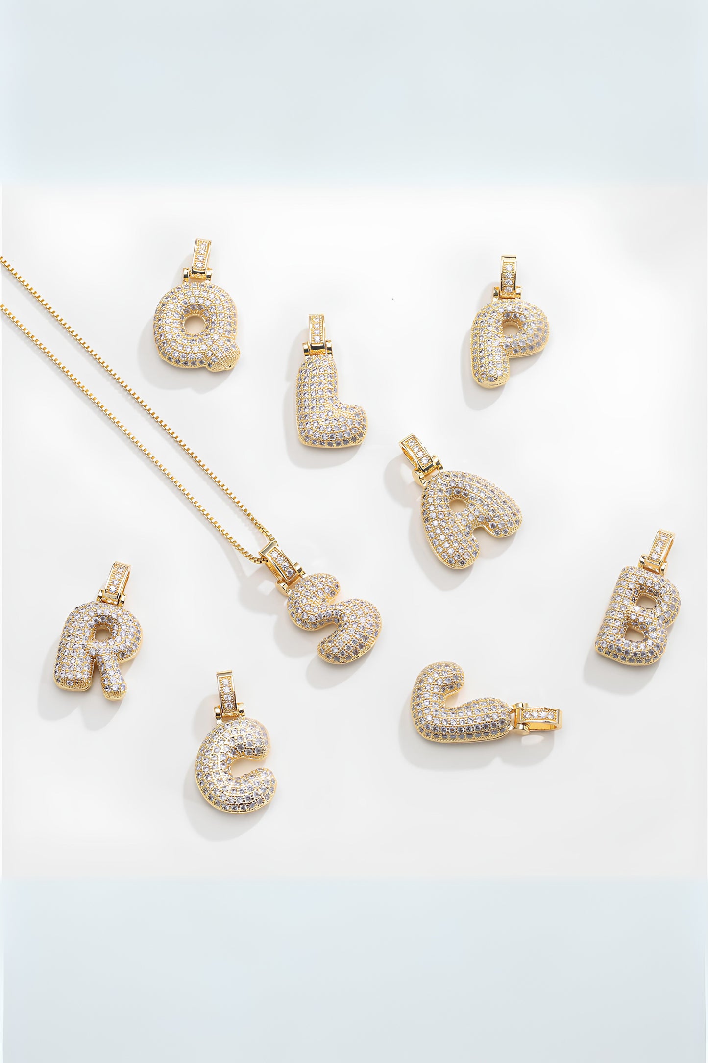 Diamond Initial Name Pendant Necklace