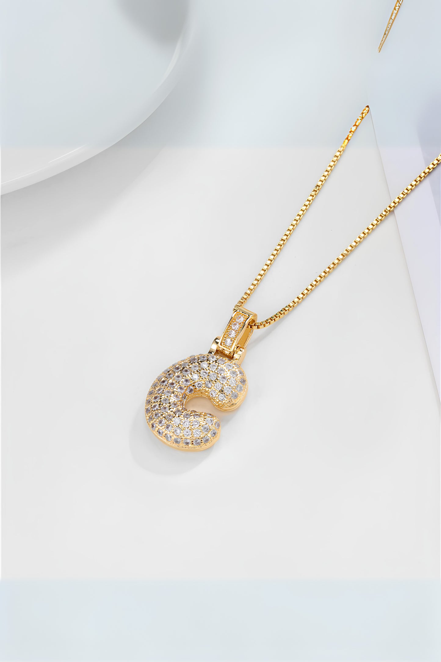 Diamond Initial Name Pendant Necklace