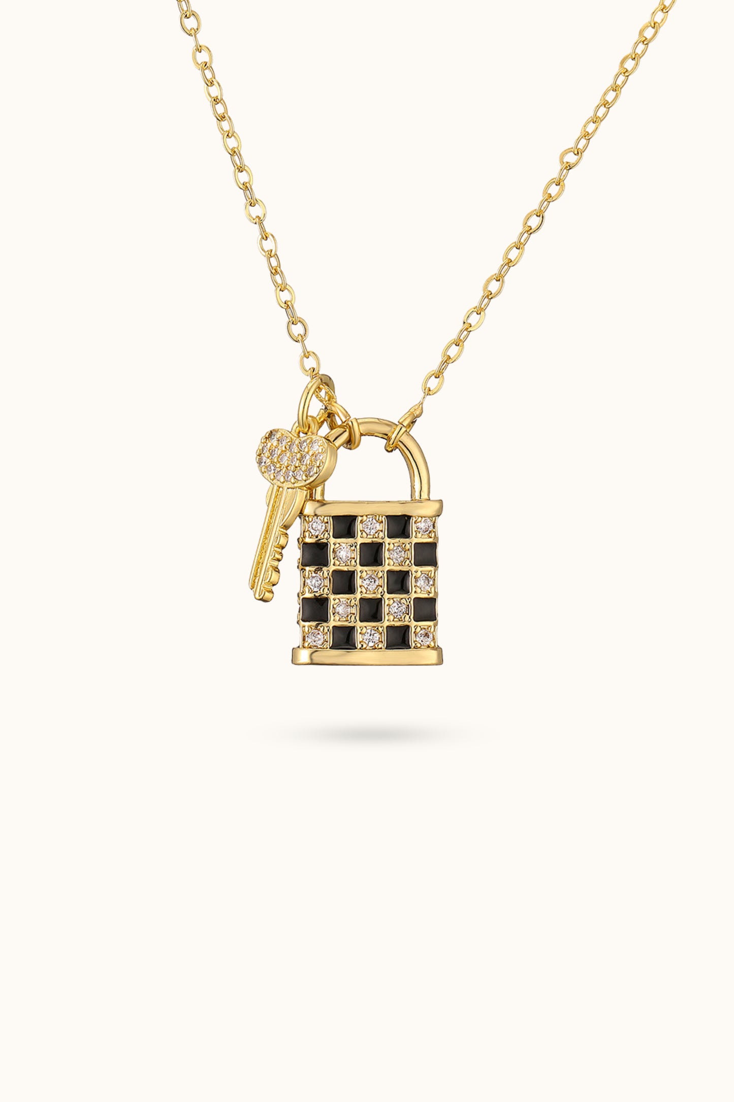 Diamond Lock Pendant Necklace