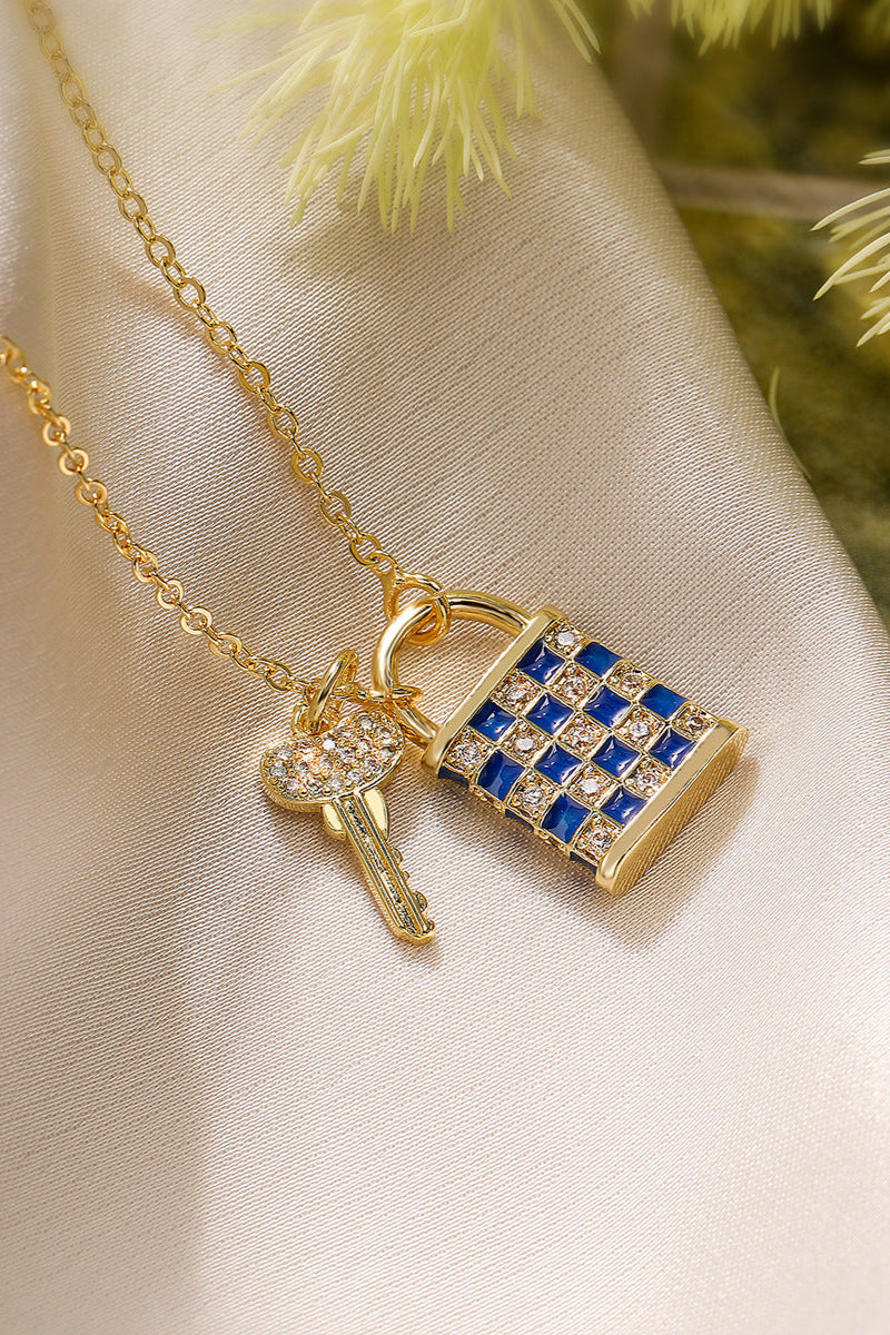 Diamond Lock Pendant Necklace