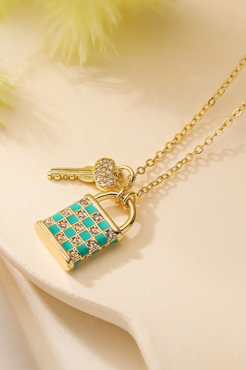 Diamond Lock Pendant Necklace