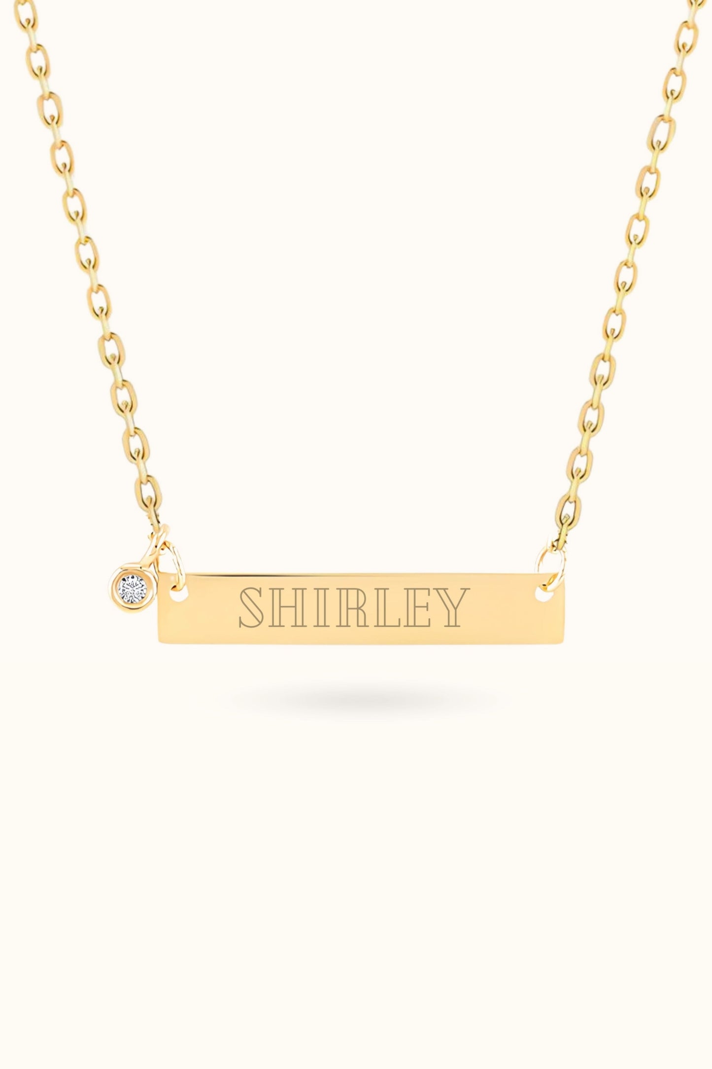 Diamond Name Bar Necklace