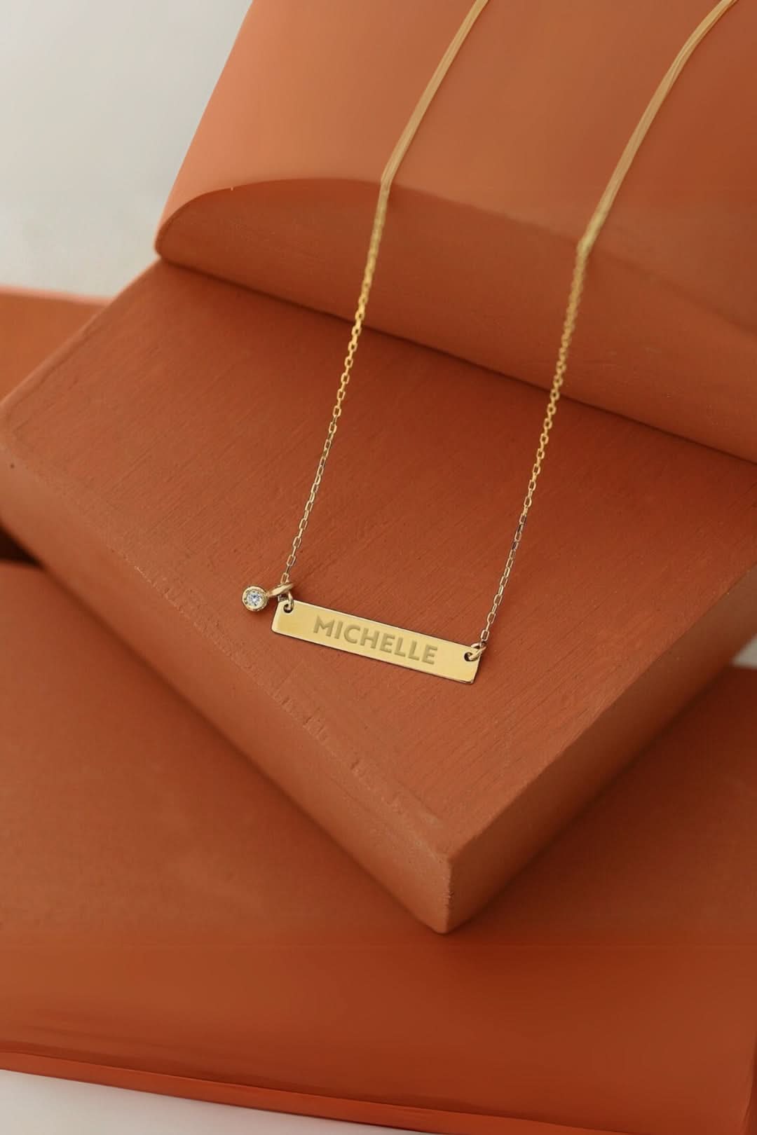 Diamond Name Bar Necklace