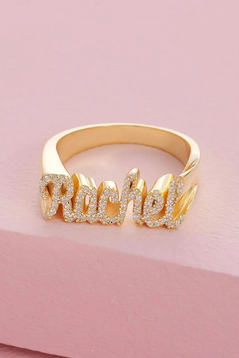 Diamond Name Ring