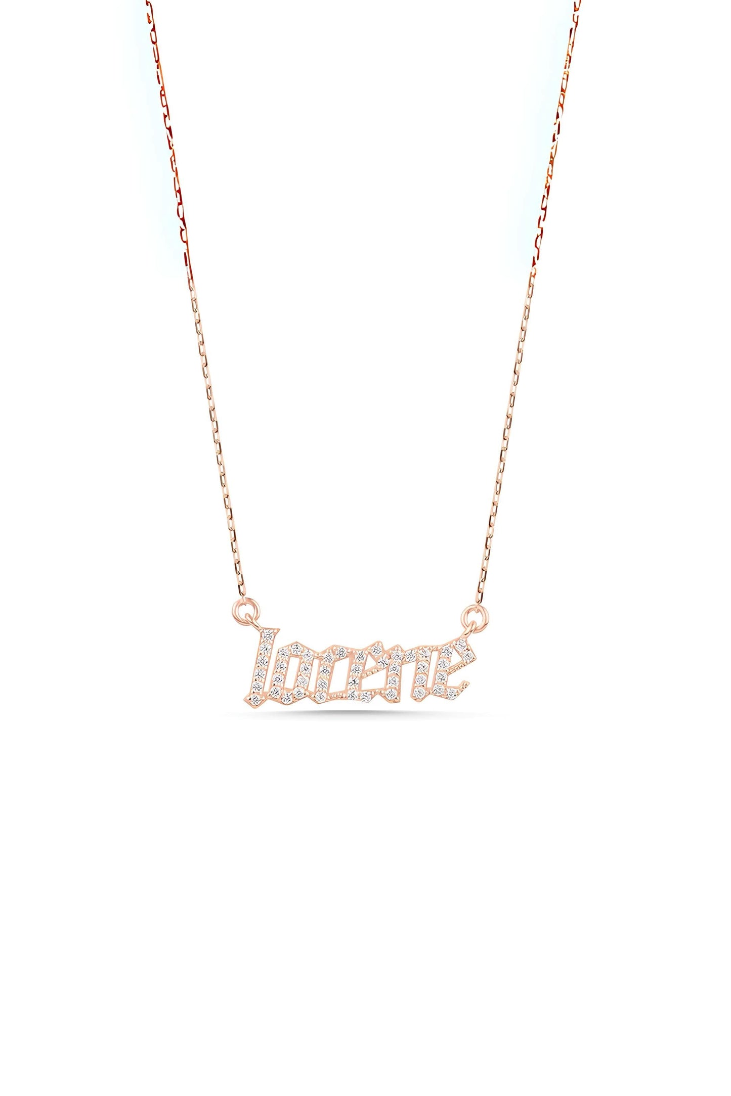 Diamond Old English Name Necklace