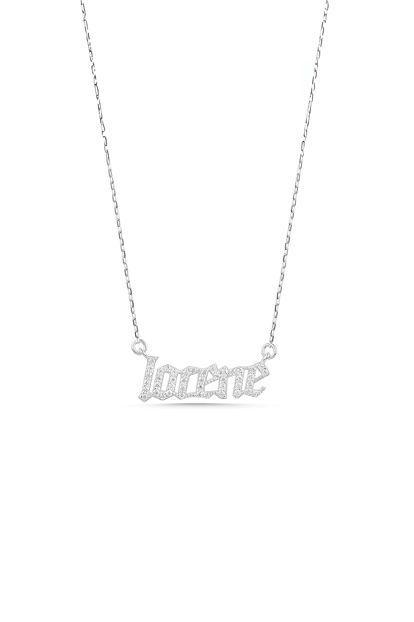 Diamond Old English Name Necklace