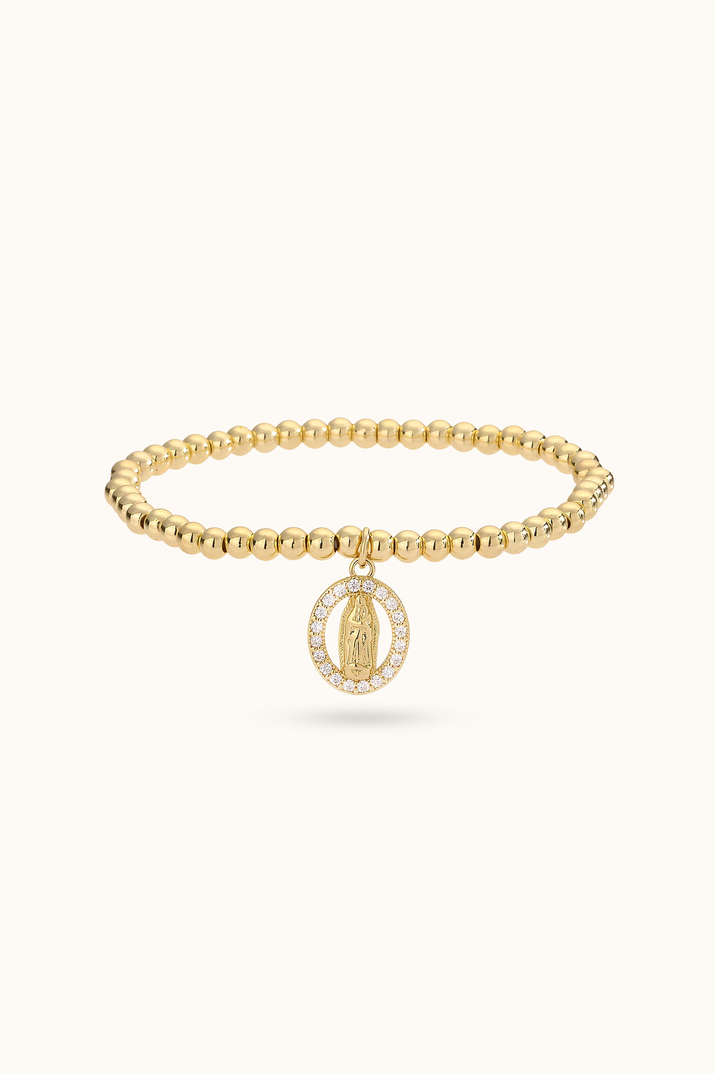 Diamond Oval Madonna Pendant Bracelet
