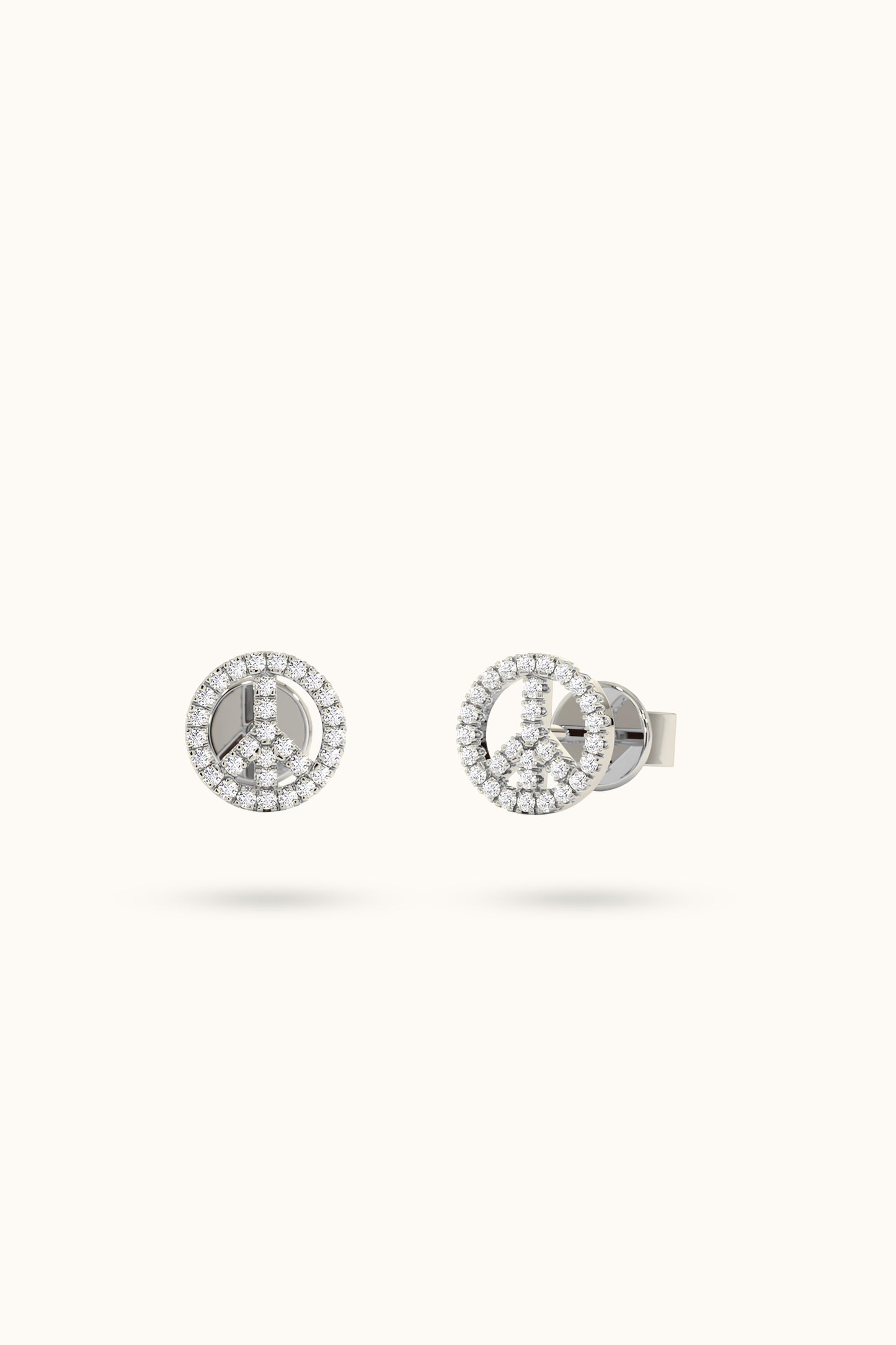 Diamond Peace Sign Earrings