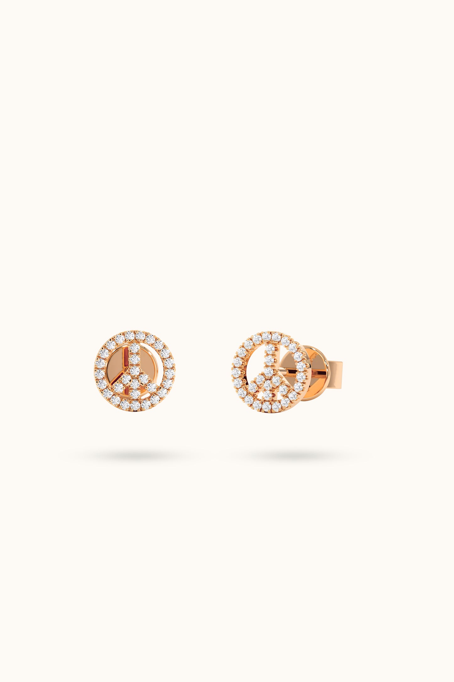 Diamond Peace Sign Earrings