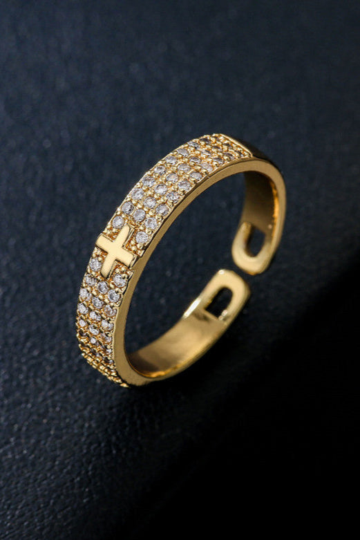 Diamond Tiny Cross Ring