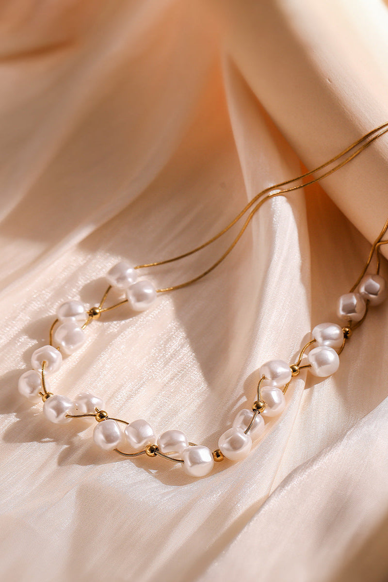 Double-layer Freshwater Pearl Stacked Necklace