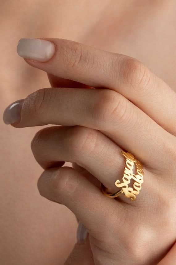 Custom Double Name Rings