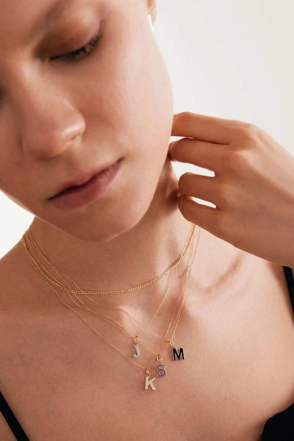 Enamel Initial Necklace