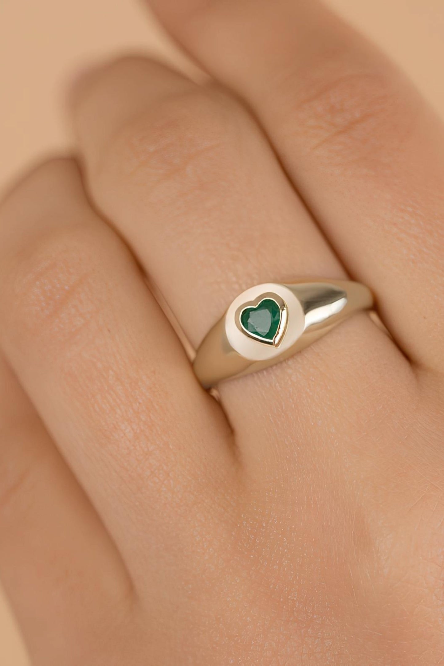 Engagement Emerald Heart Ring