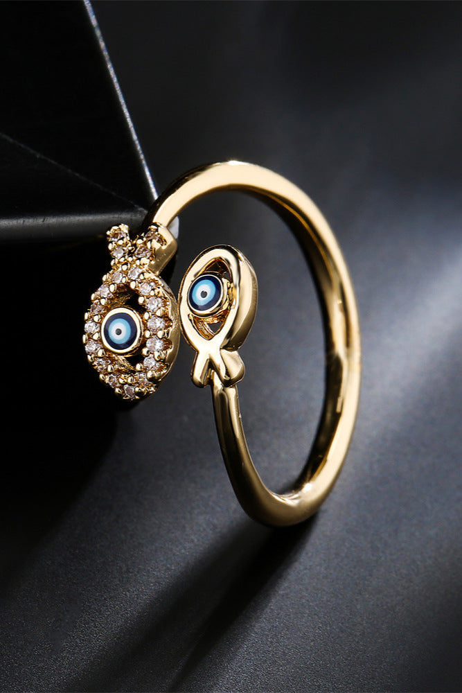 Evil Eye Pisces Ring