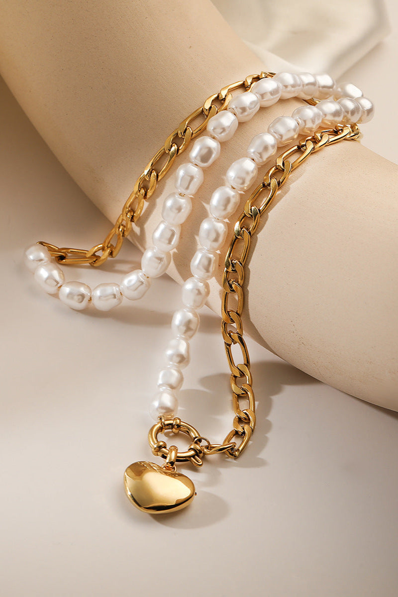 Flat Love Heart Pendant Necklace