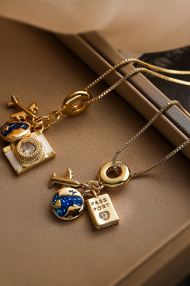Flight and Land Camera Pendant Necklace