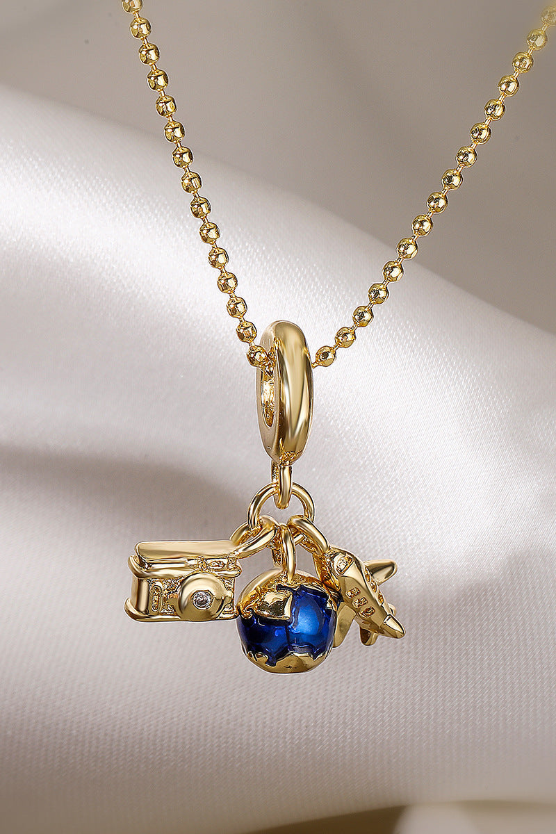Flight and Land Camera Pendant Necklace