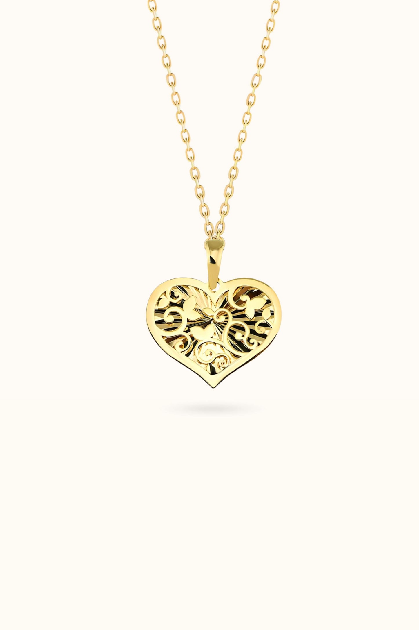 Flower Heart Pendant Necklace