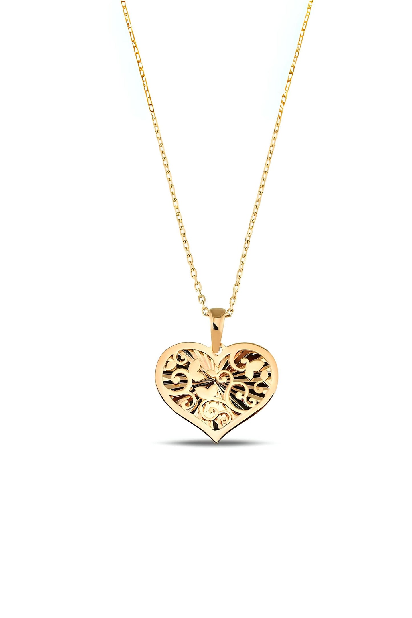 Flower Heart Pendant Necklace