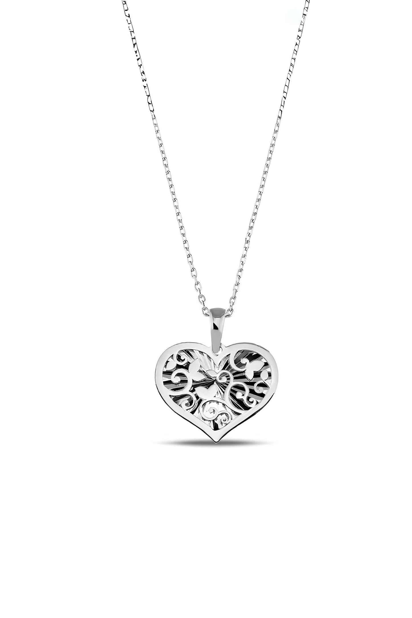 Flower Heart Pendant Necklace