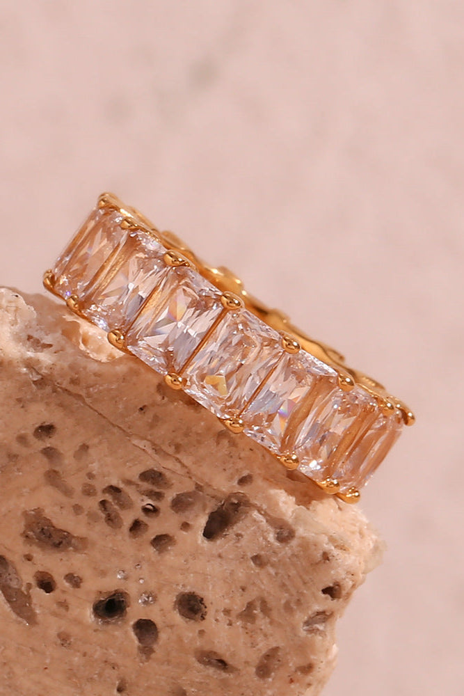 Fully set with square diamonds ring