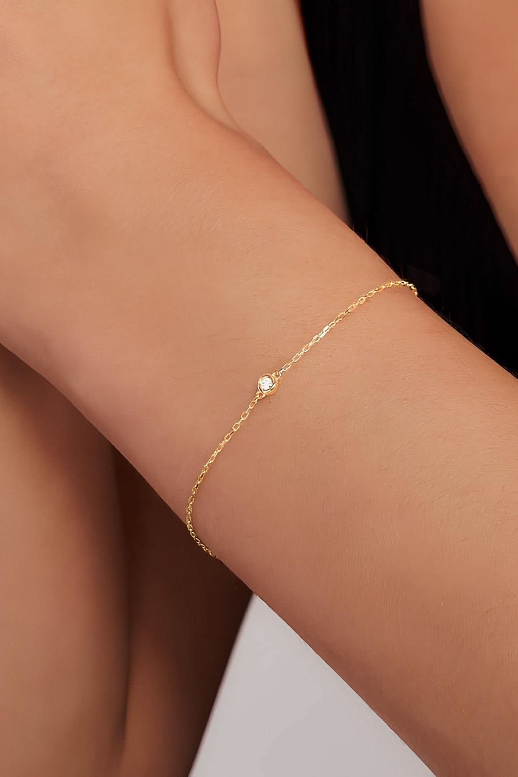 Genuine Diamond Bezel Bracelet