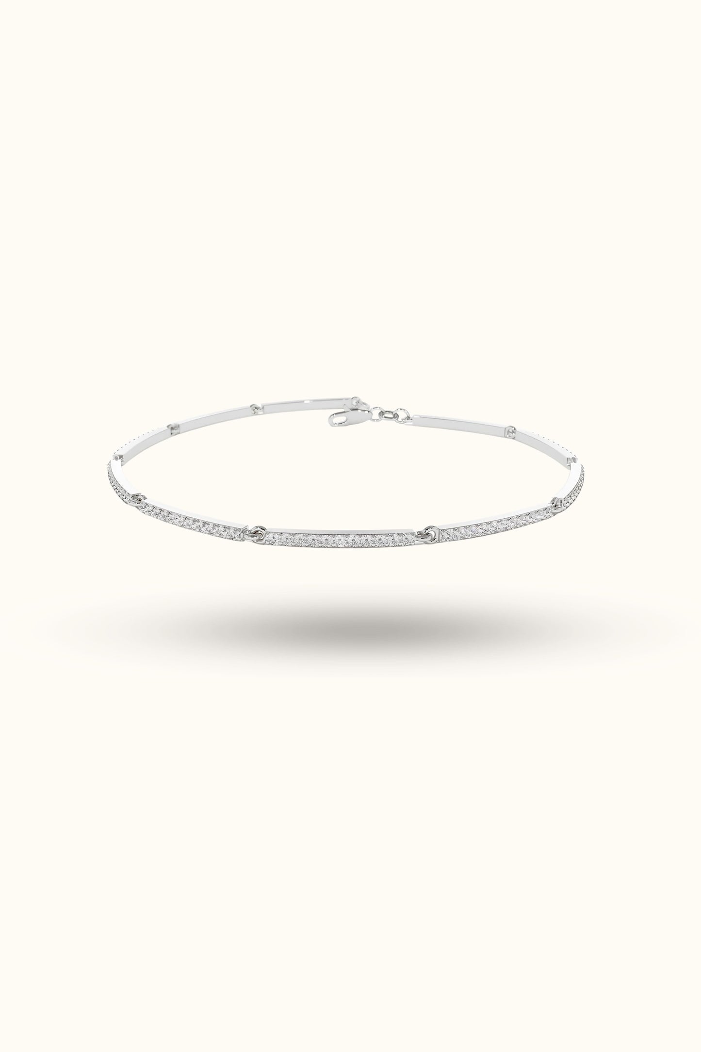 Gold Pave Stackable Diamond Bar Bracelet