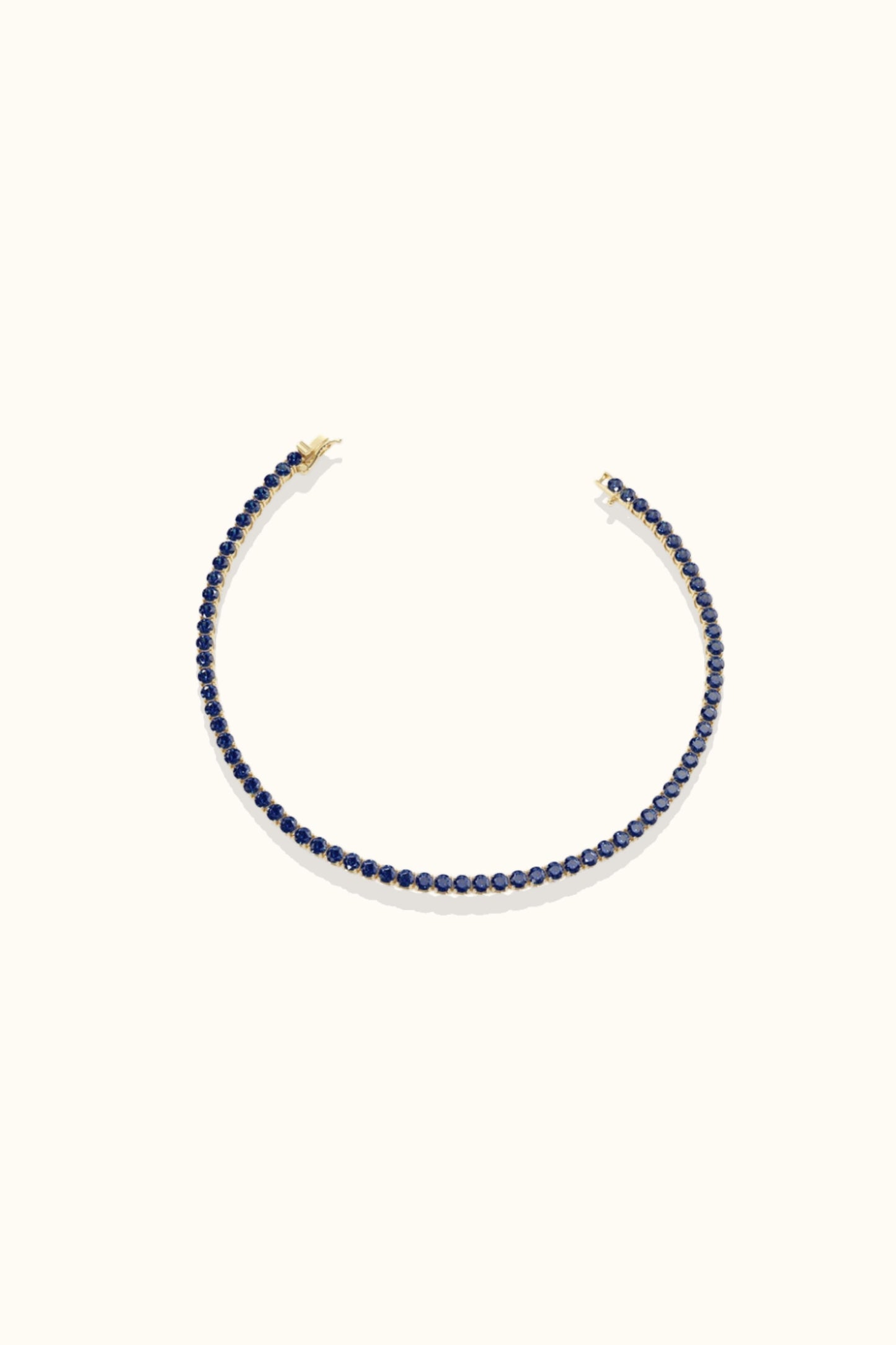 Gold Prong Setting Sapphire Tennis Bracelet
