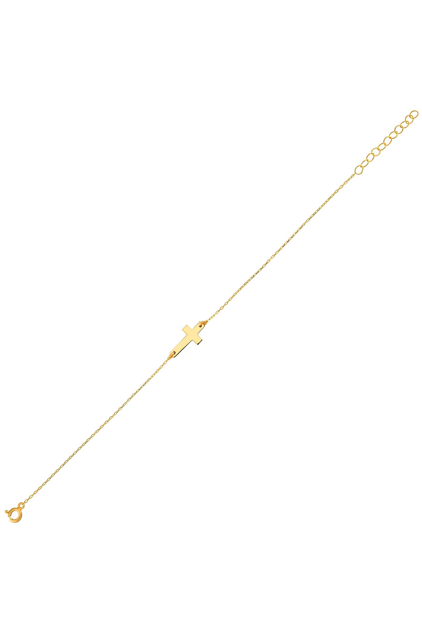Gold Side Cross Bracelet