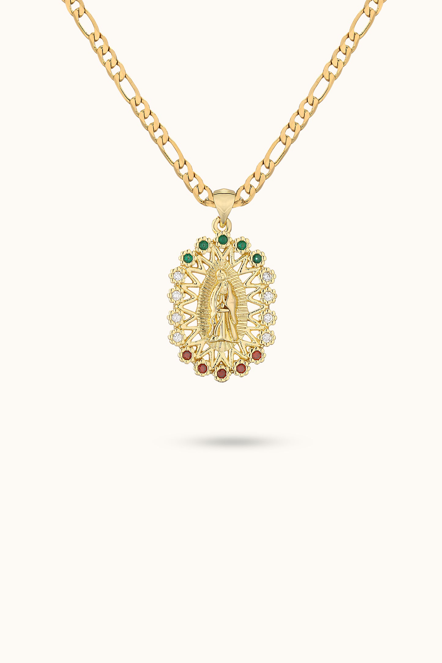 Sun Light Virgin Mary Pendant Necklace
