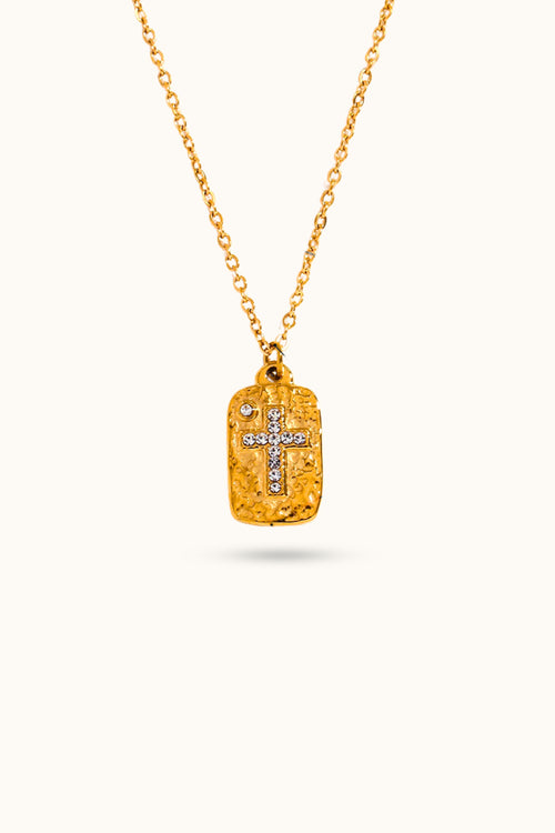 Hammered Cross Necklace