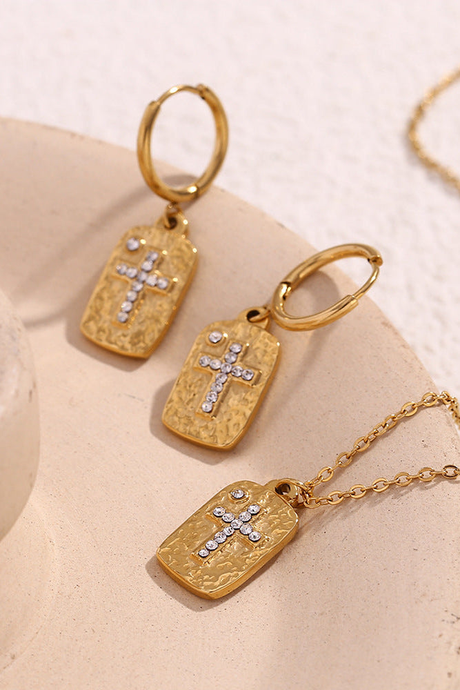 Hammered Cross Necklace