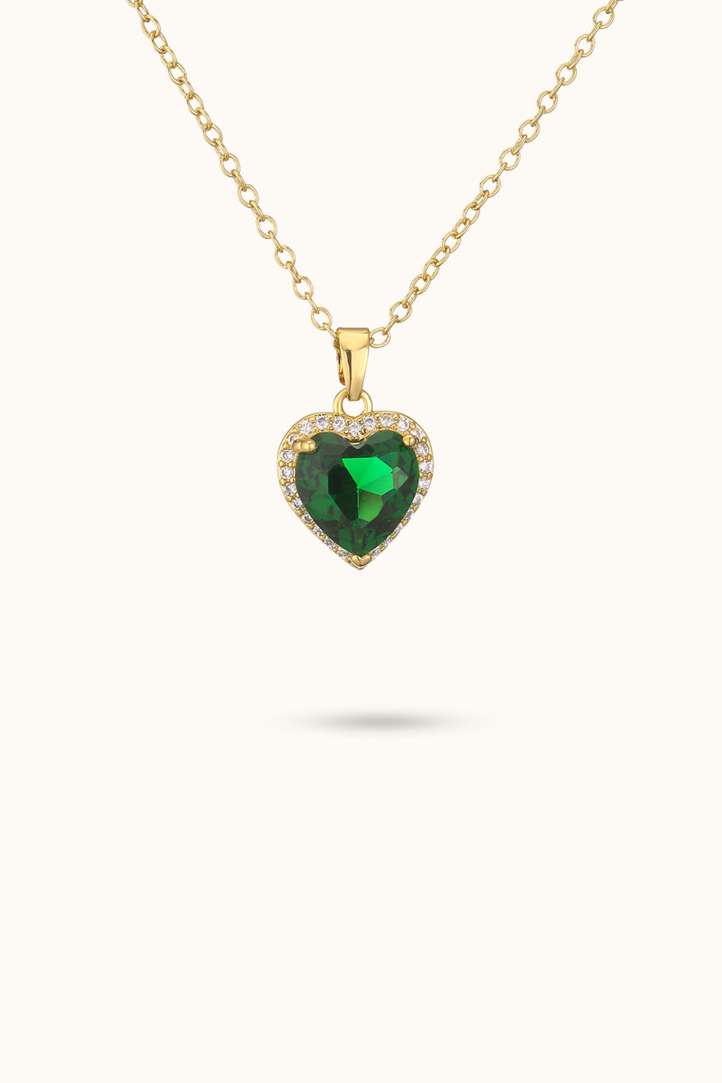 Heart-Set White Diamond Pendant Necklace