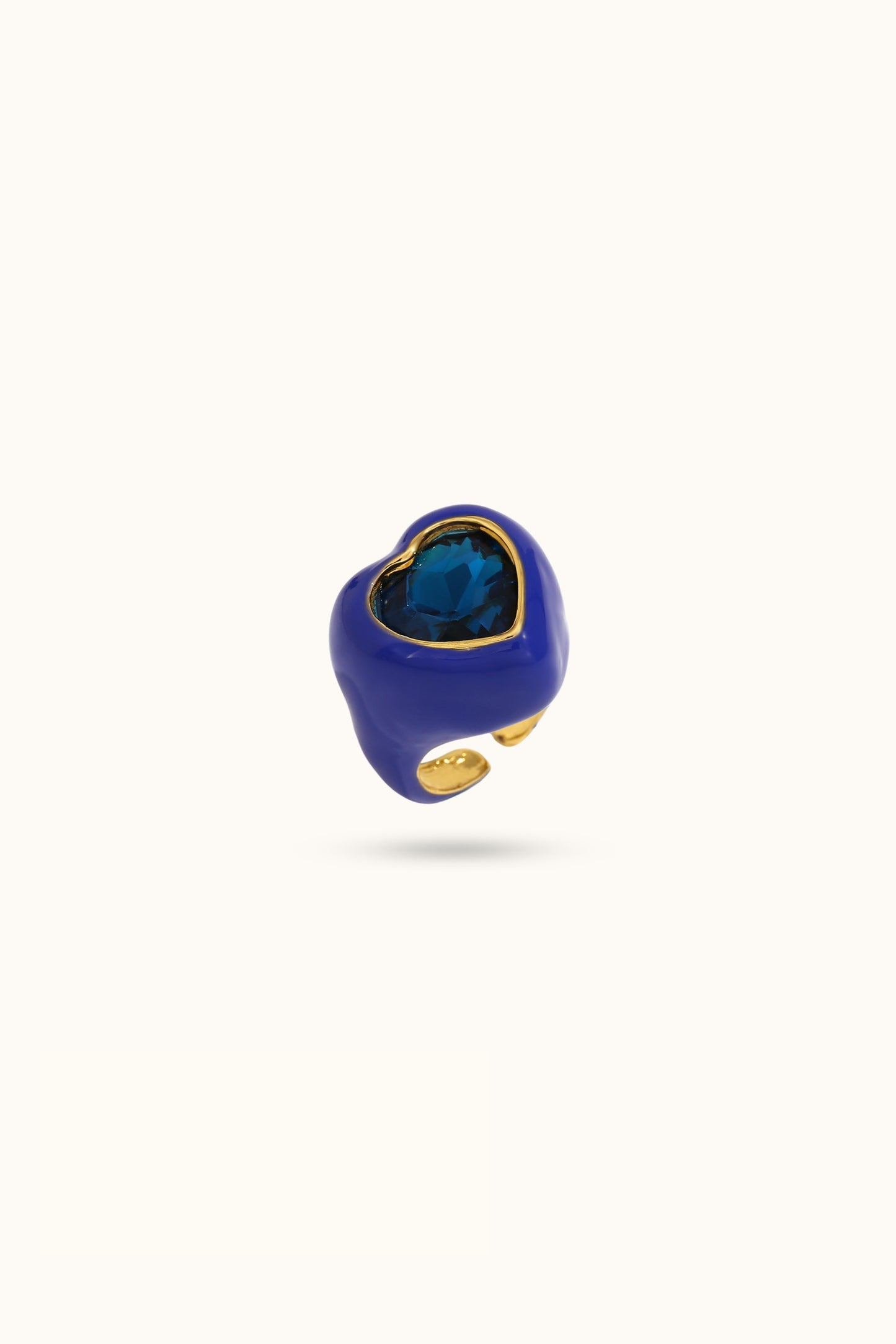 Heart Painted Enamel Ring