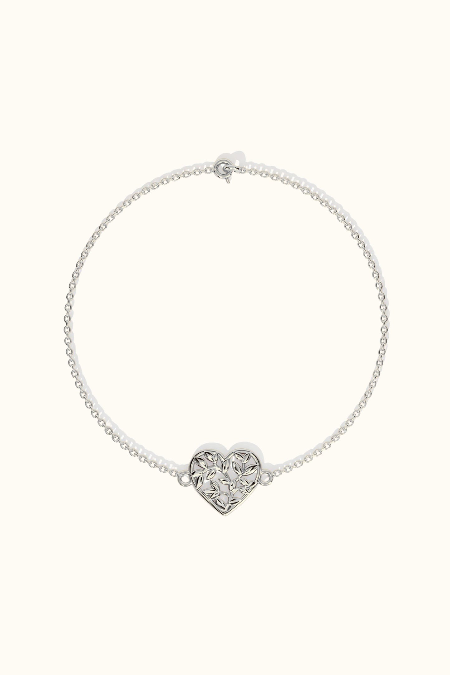 Heart Shaped Leaf Bracelet in 14k Gold