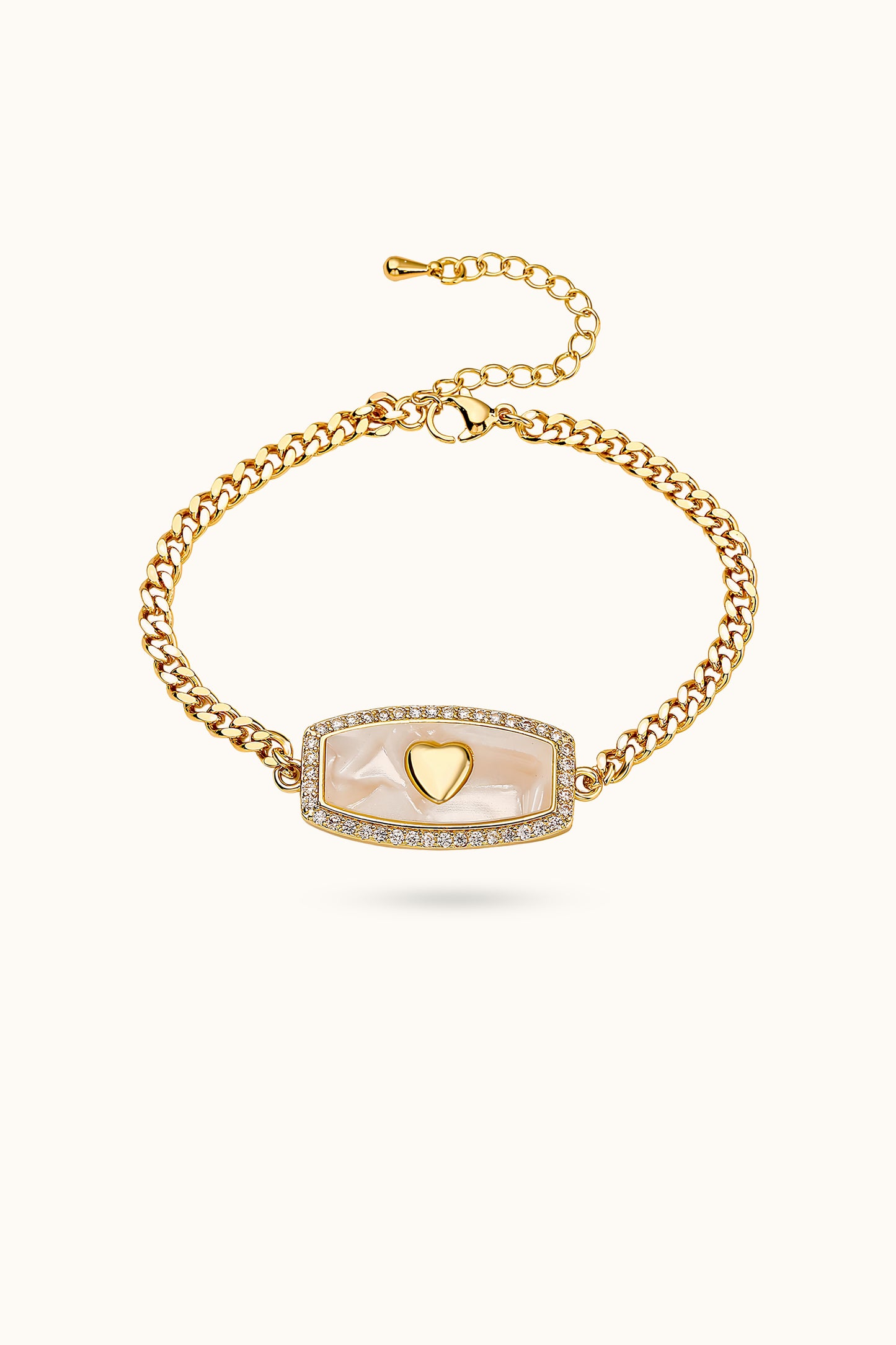 Heart mica bar bracelet